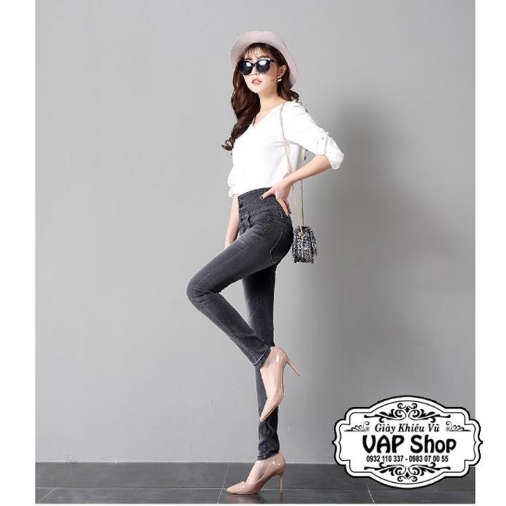 QUẦN JEANS NỮ SIZE LỚN, LƯNG CAO CHE BỤNG LINE XÉO