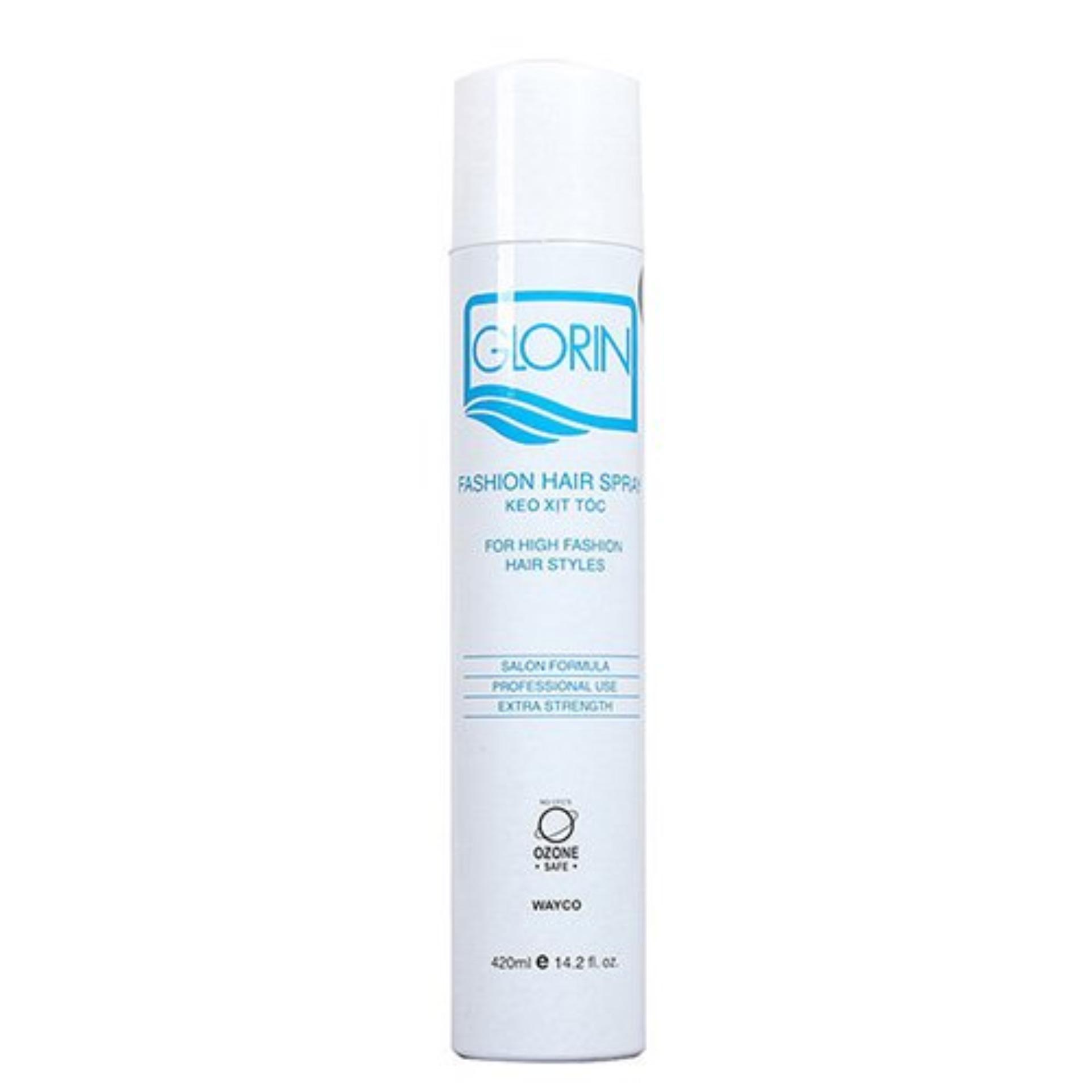 Keo xịt tóc cứng Glorin 420ml  Trắng 