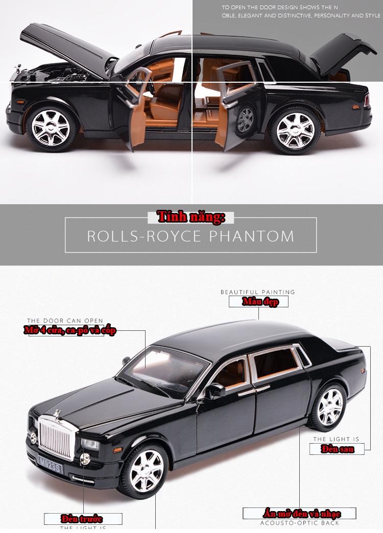 Mô hình Rolls Royce Phantom rồng bằng sắt tỉ lệ 1:24