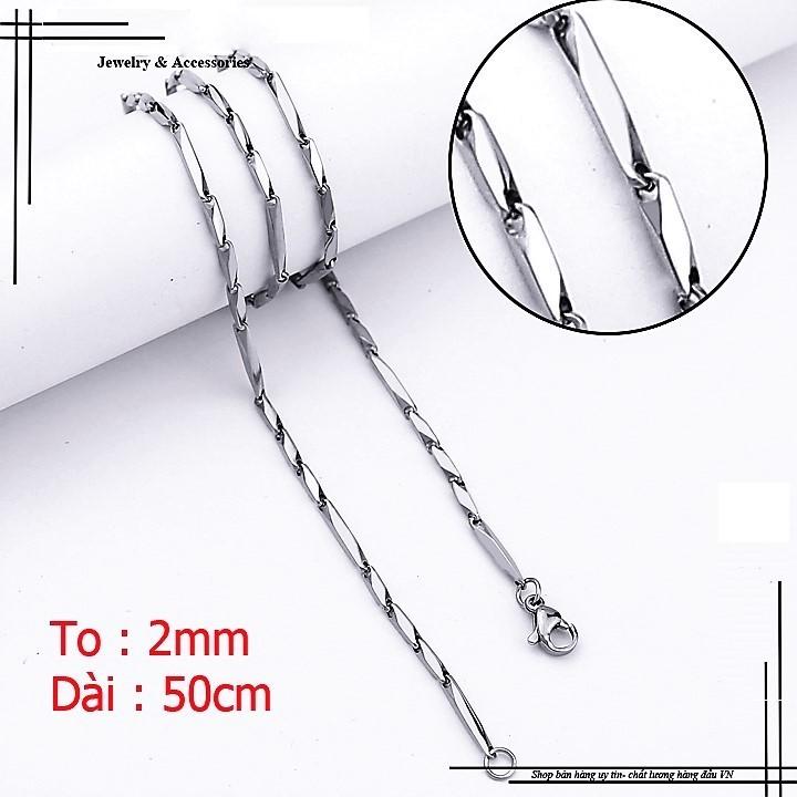 [HCM]DÂY CHUYỀN INOX NAM HỎA TIỂN 2LY MẮC NGẮN DÀI CÁCH ĐIỆU  HMJ_95