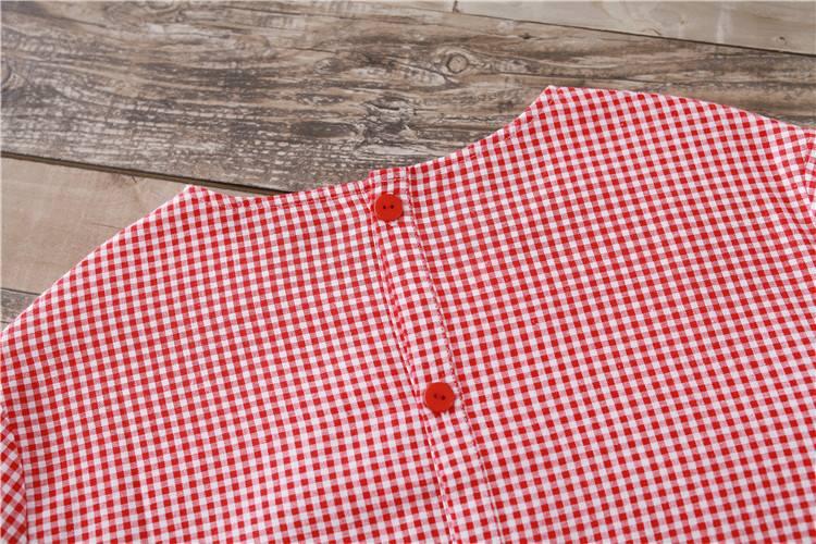 Váy Bầu Đuôi Cá Kẻ Caro Nhỏ Đỏ ĐB 1122