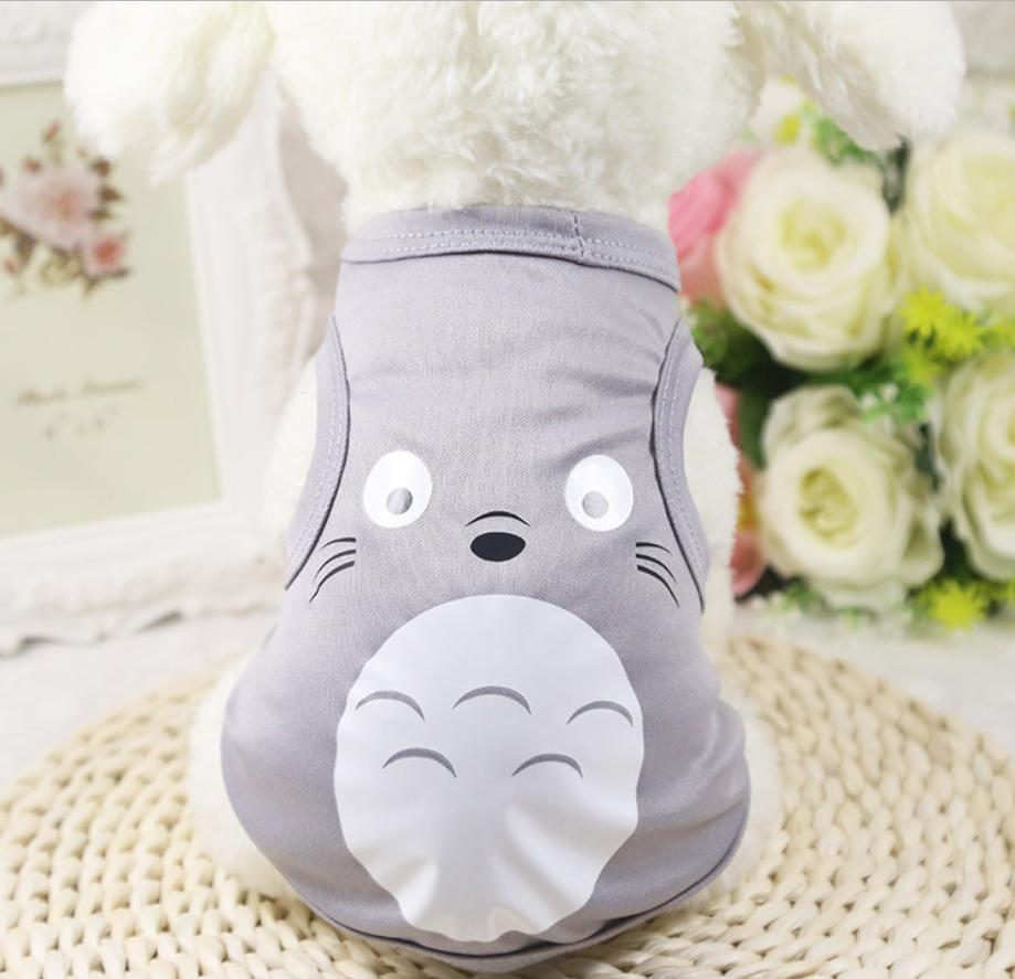 áo chó mèo cao cấp kiểu áo thun in hình mặt toroto xám size m ( dành cho chó mèo 1 - 3 kg )8