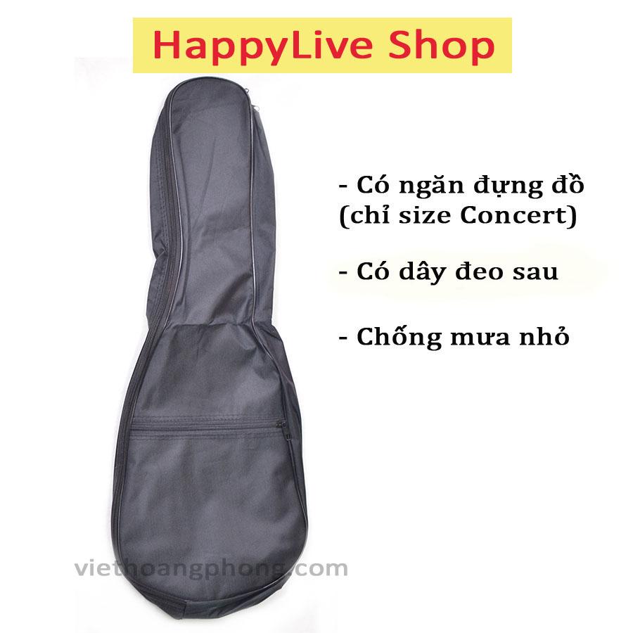 [HCM]Bao đàn Ukulele 1 lớp màu đen (size Soprano/Concert) - HappyLive Shop