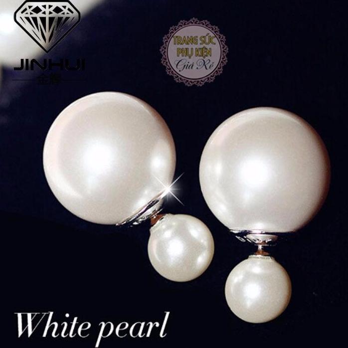 [HCM]Hoa tai thời trang hai đầu ngọc trai HT71