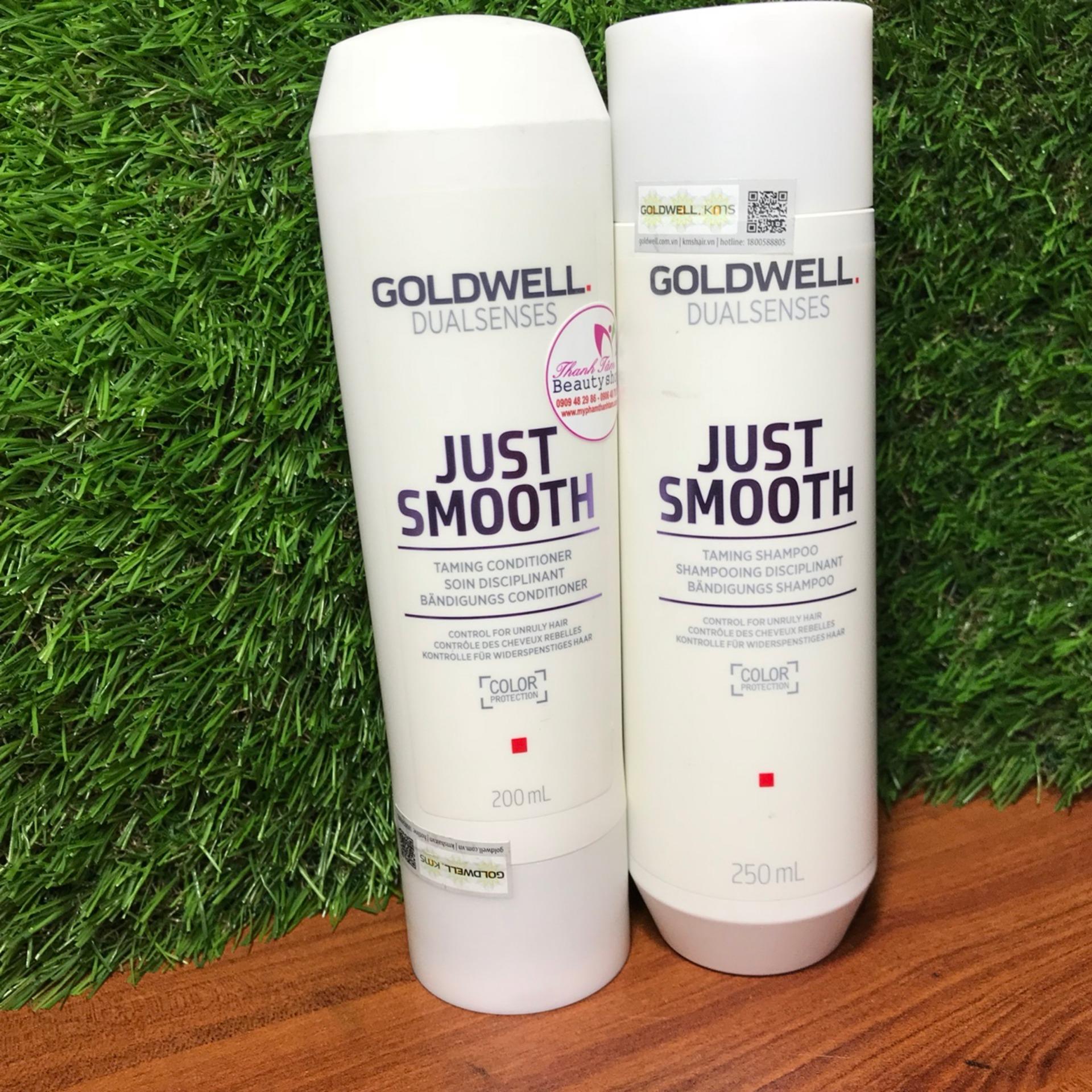 Dầu gội xả suon mượt Goldwell Just Smooth 250ml/200ml