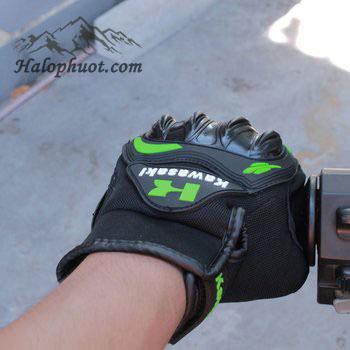 [HCM]Găng tay phượt Kawasaki cụt ngón đen