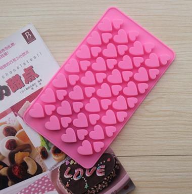 Khuôn silicon làm socola, thạch 56 hình tim nhỏ 2 cỡ