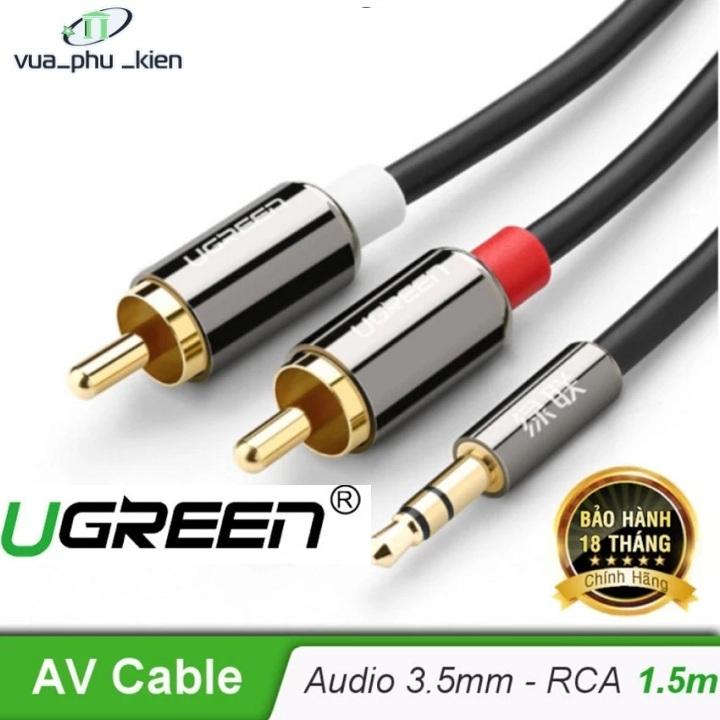 Cáp audio 3.5mm ra 2 đầu RCA 1.5M UGREEN UG-10583 ( cao cấp)