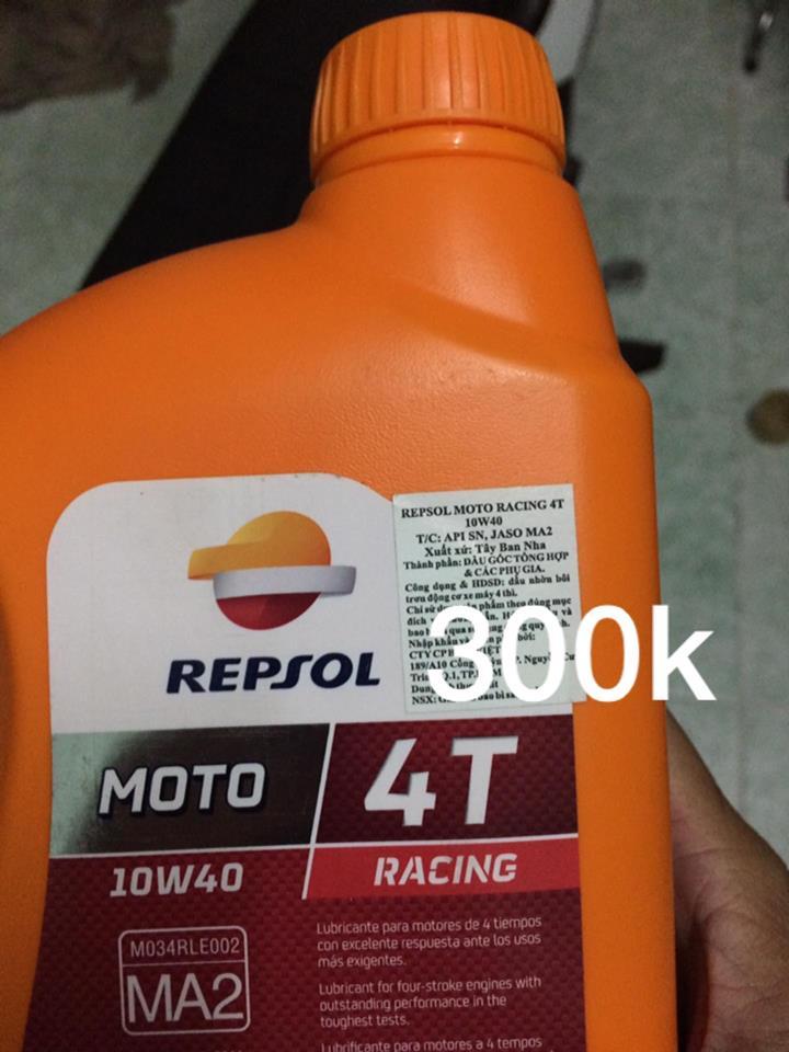 (Tem nhập khẩu Vietsea) Nhớt nhập khẩu REPSOL RACING 4T 10W40