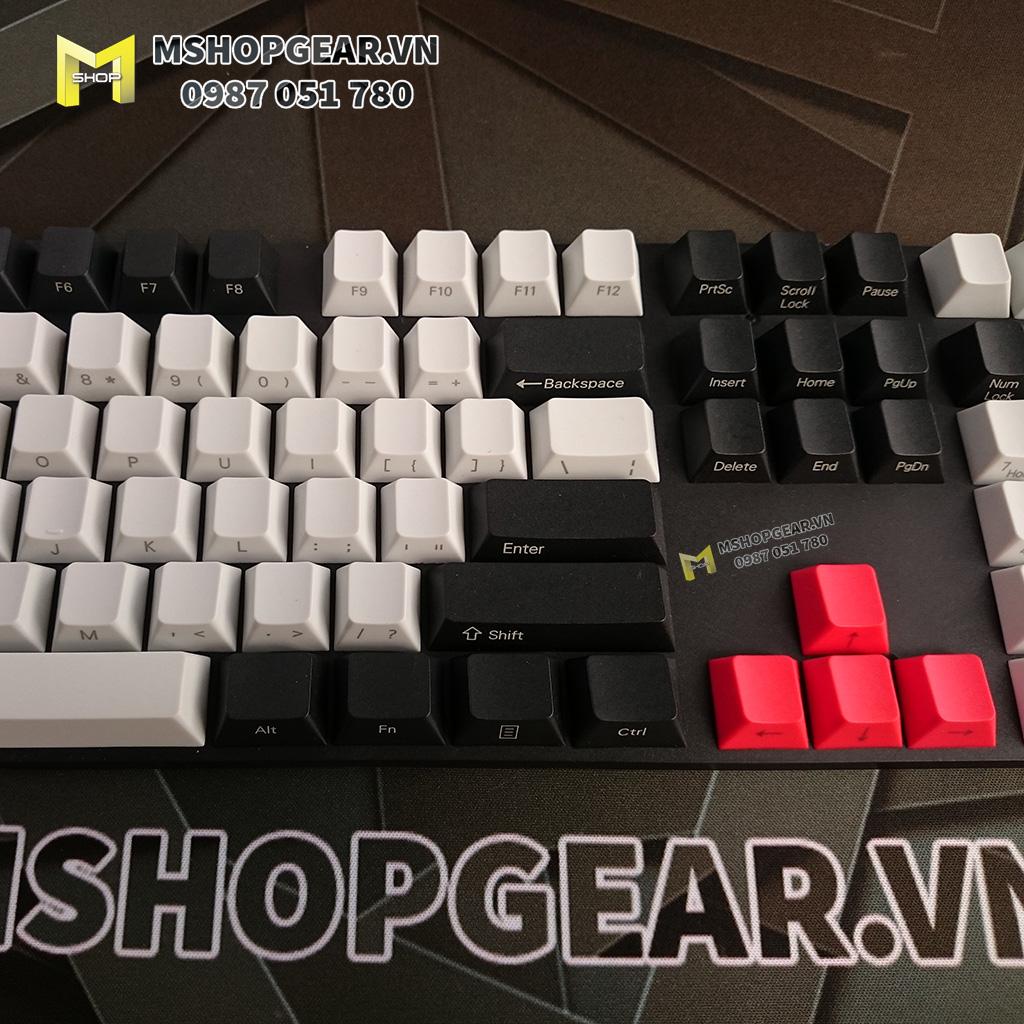 Set keycap thick PBT Trắng – Đen 108 keycap ninja cherry profile