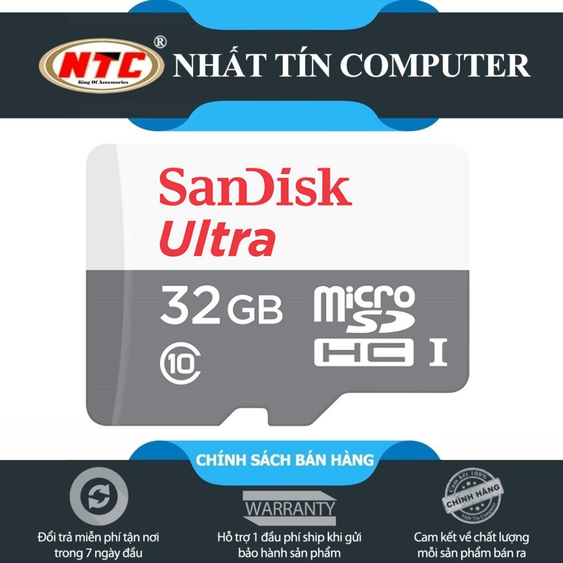 Thẻ nhớ MicroSDHC SanDisk Ultra 32GB Class 10 80MB/s - Version 2018 (Xám)