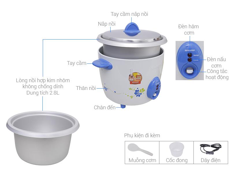 Nồi cơm Sharp KSH-D28V (NEW) HÀNG CHÍNH HÃNG