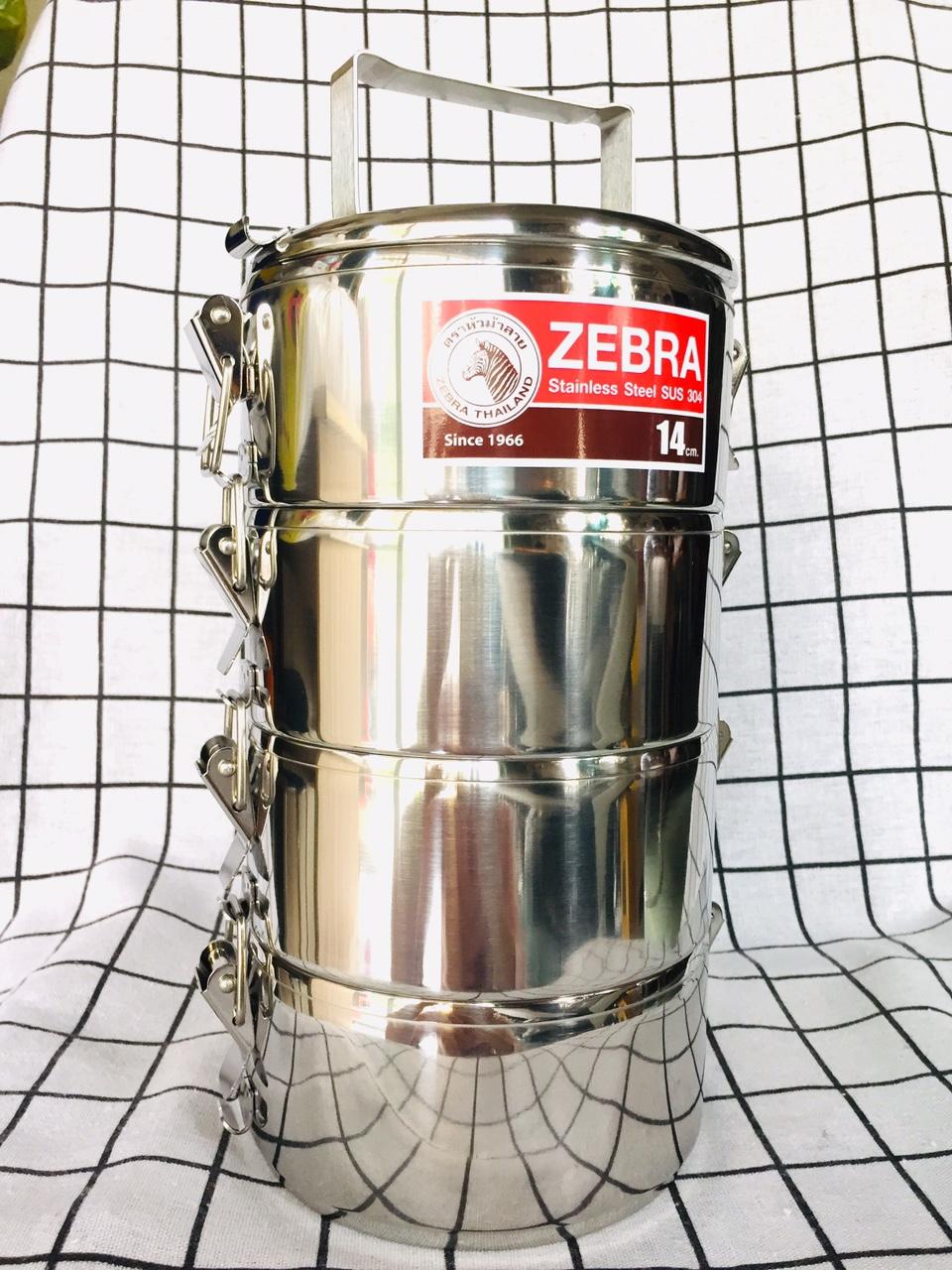 [HCM]Camen inox cao cấp Zebra 4 ngăn 4 khoá cài (14*4k)