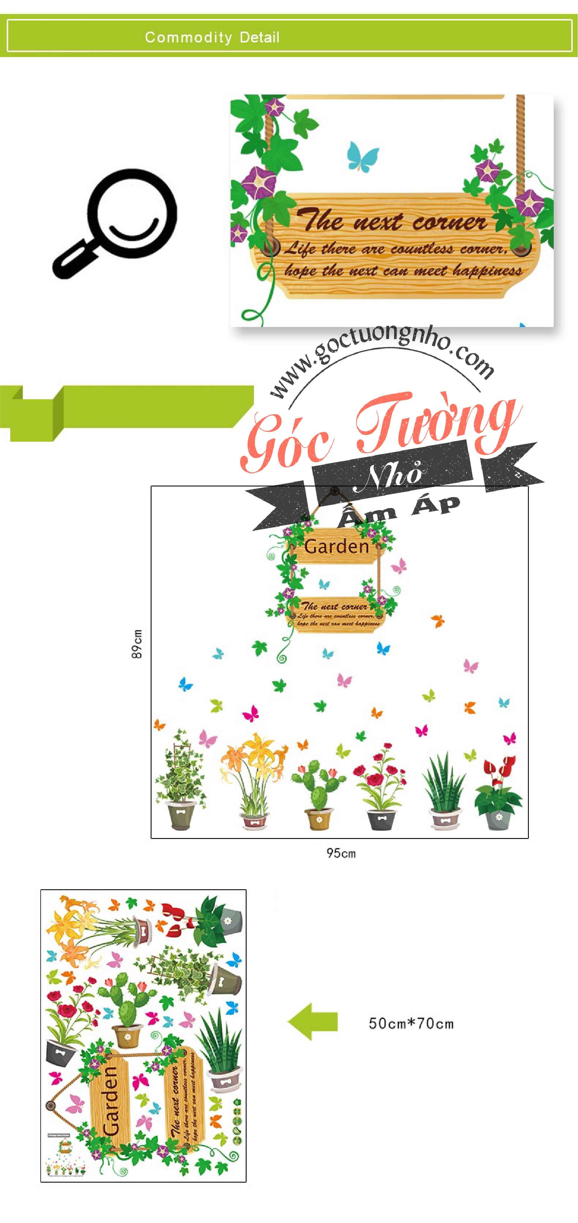 DECAL DÁN TƯỜNG HÌNH CHẬU CÂY SK7066