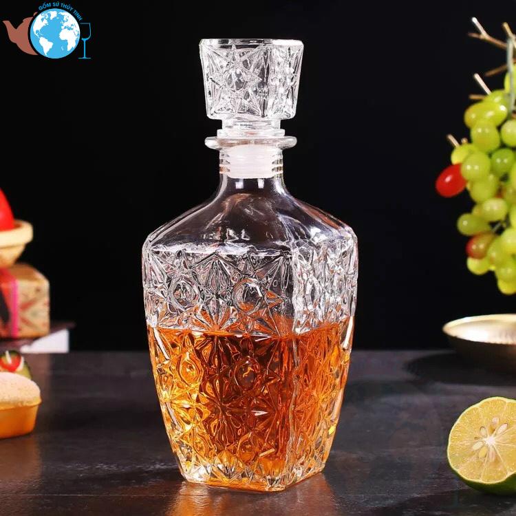 [HCM]Bình Đựng Rươu Ngâm Sâm Thuỷ Tinh 750ml - BR01