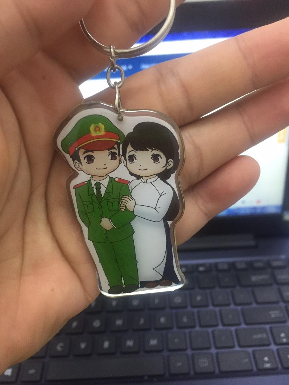 [HCM]Móc Khóa Chibi Công an Và Người Yêu