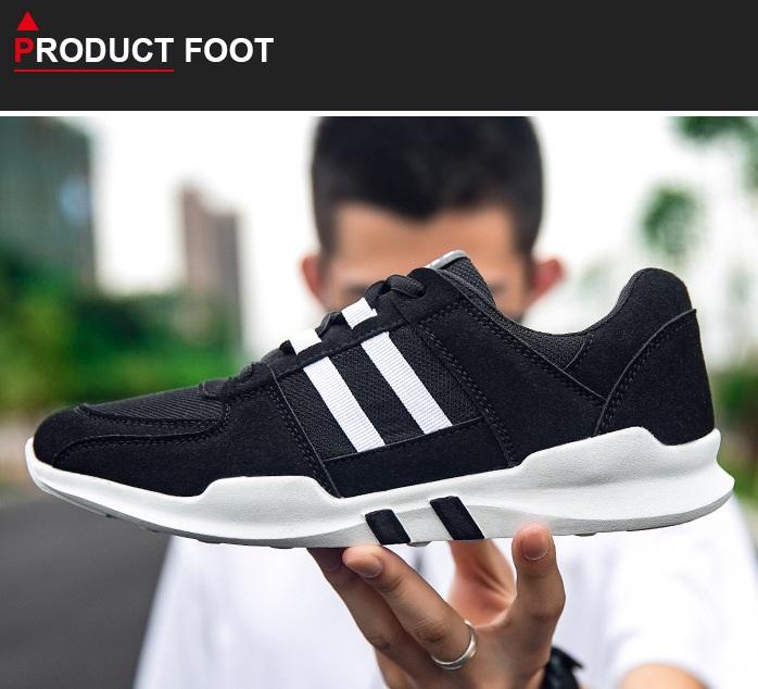 Giày Sneaker Nam Đen 2 Sọc Trắng Thể Thao