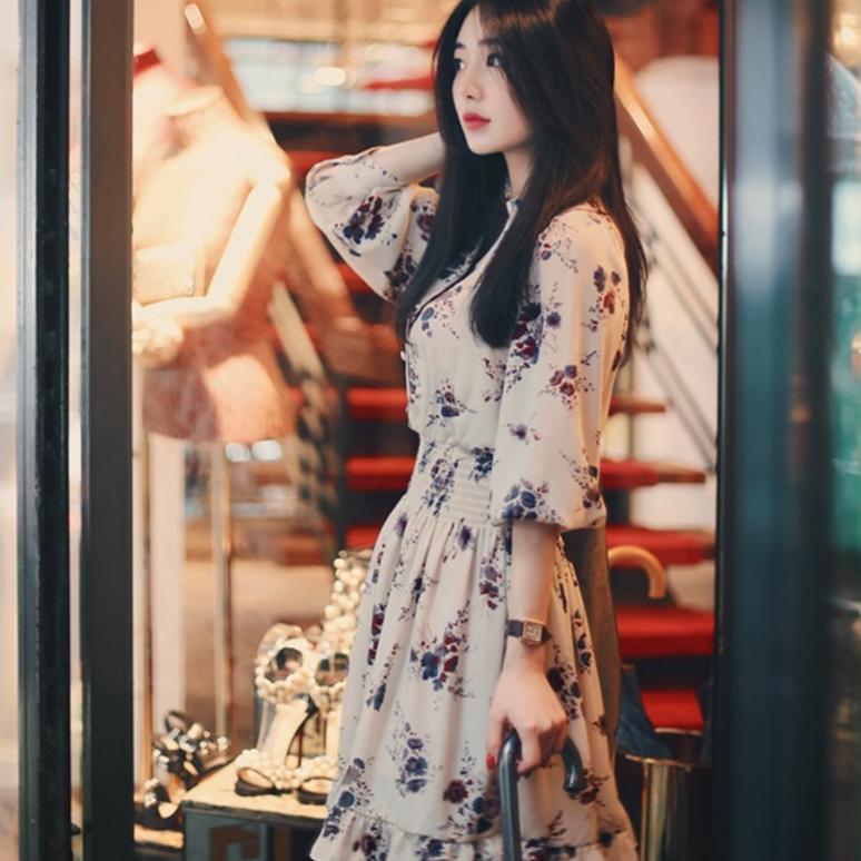 Váy Hoa Lụa Hàn Quốc Tiểu Thư Sang Chảnh - VAY2