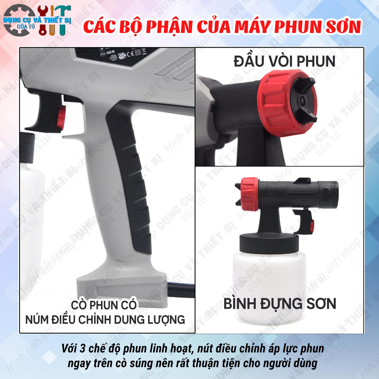 MÁY PHUN SƠN BẰNG ĐIỆN CẦM TAY CÔNG SUẤT 600W  KHÔNG CẦN BÌNH NÉN KHI GỌN GÀNG TIỆN LỢI