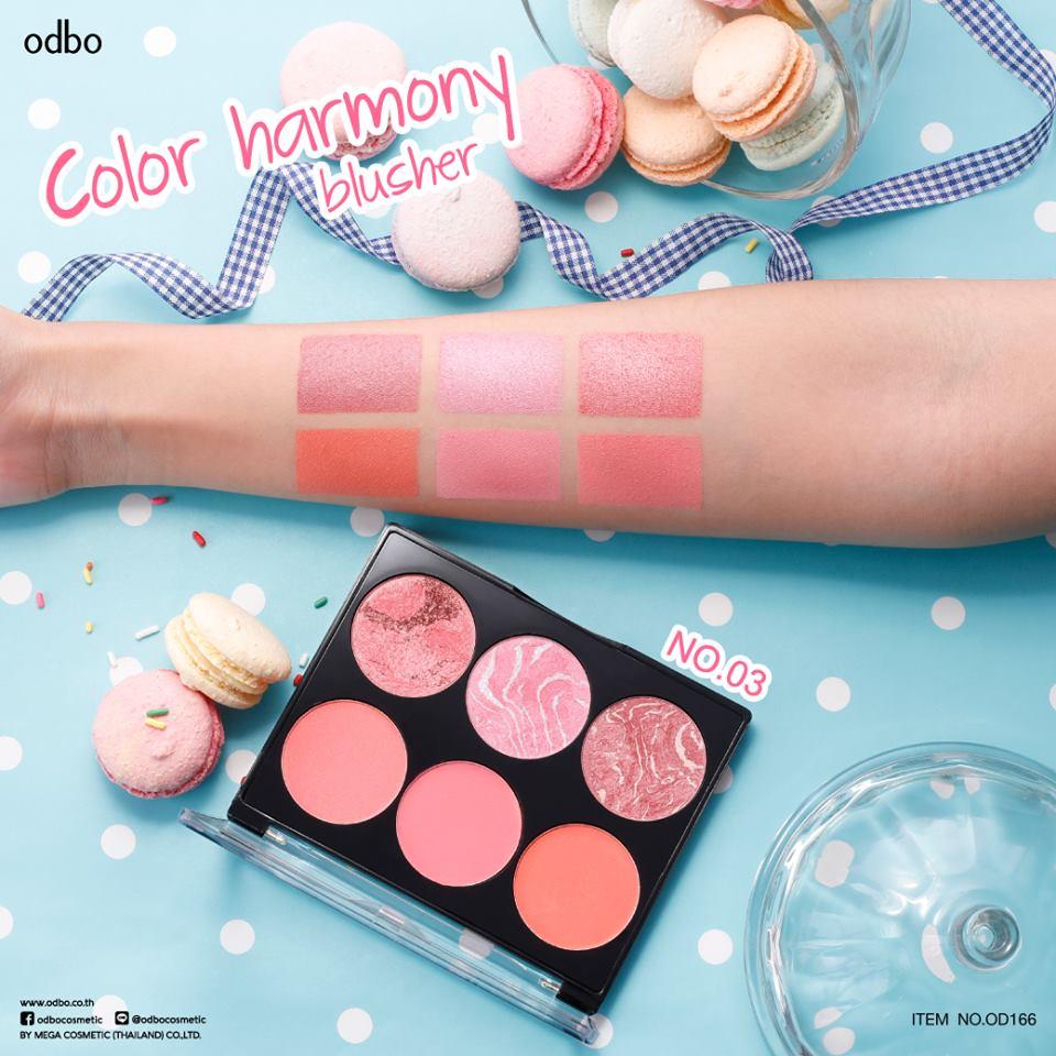 Phấn má 6 ô odbo color harmony blusher (Số 3)