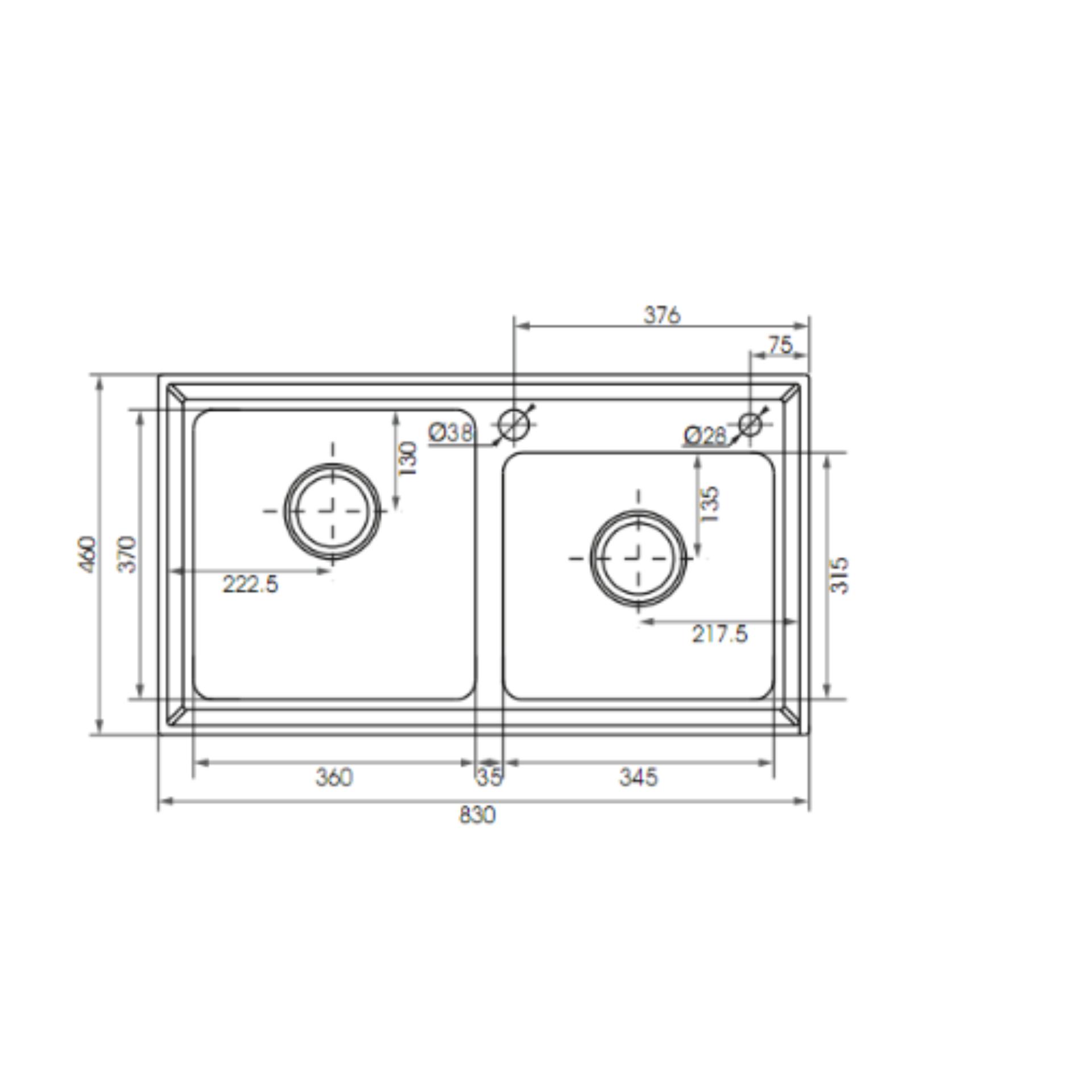 Chậu rửa chén 2 hộc moen model: 22183