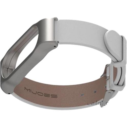Dây đeo da Mijobs thay thế dành cho Xiaomi Miband 2 (Màu Trắng)