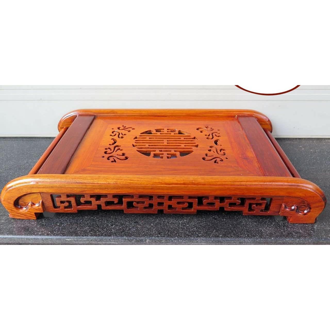 High-Quality Incense Wood Tea Tray with Rolled Legs