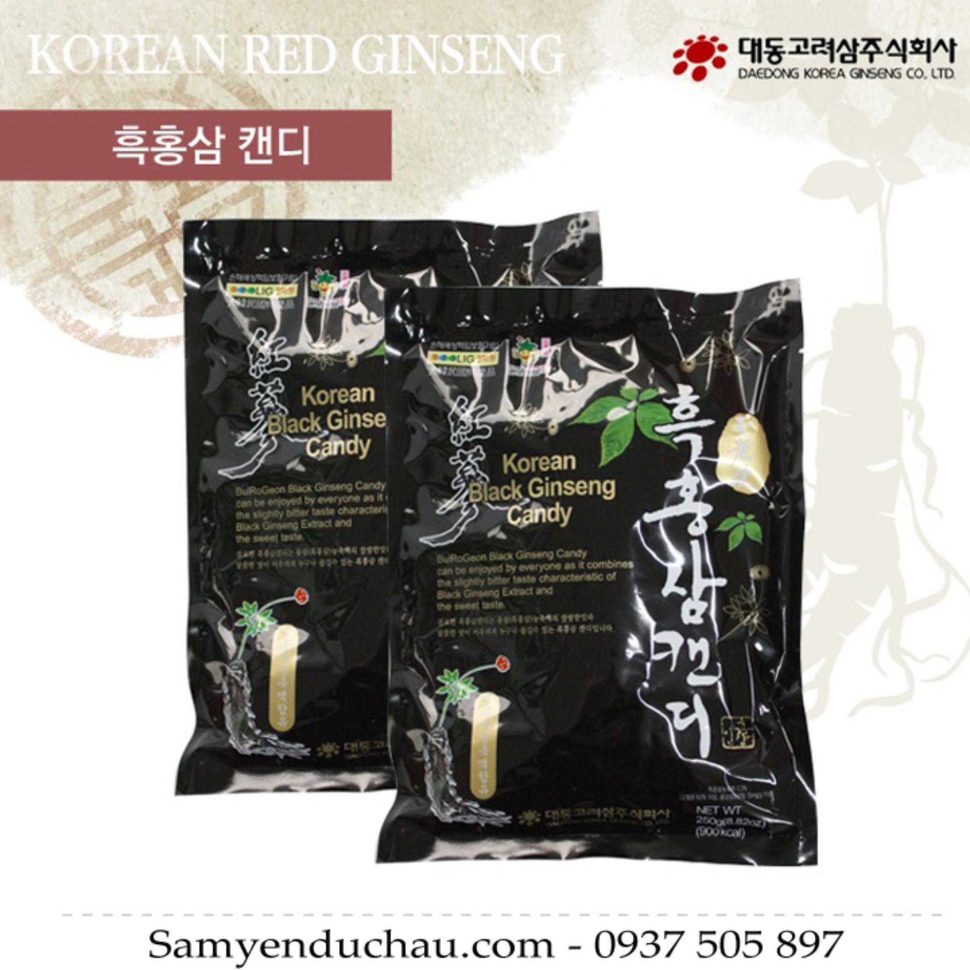 [Siêu ngon nhẵn sâm date mới 2027] Combo 3 Gói Kẹo hắc sâm Hàn Quốc 250gr Daedong