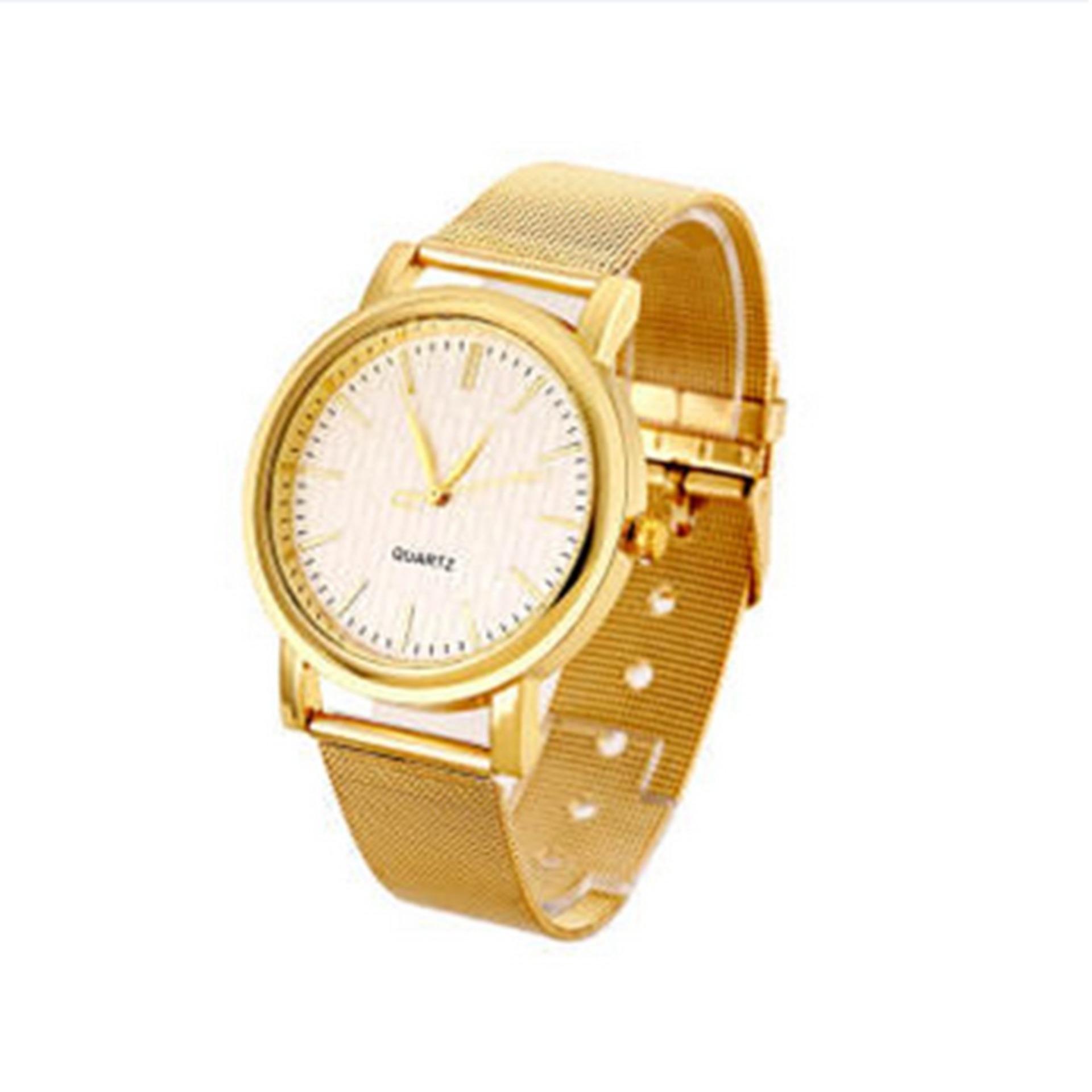 [HCM]Đồng Hồ Dây Thép Không Gỉ Xì Ánh Kim( gold vàng)