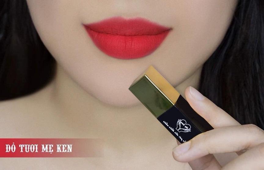 Son kem gấc dền mẹ ken combo 1 son 1 dưỡng màu đỏ tươi-chất son lỳ bền màu an toàn tươi mướt môi