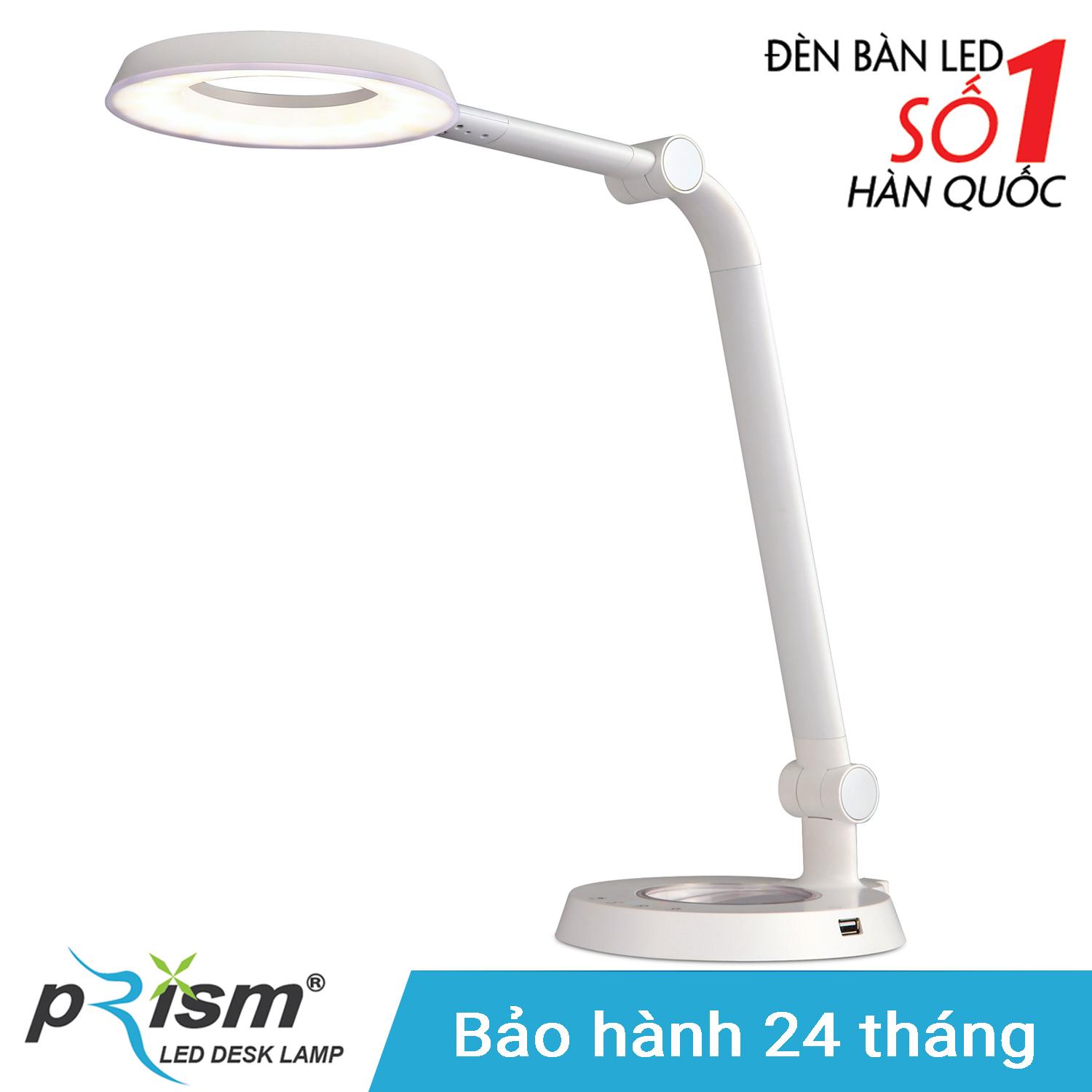 Đèn bàn LED PRISM Hàn Quốc 6300WH công suất 11W ánh sáng đổi màu chống cận bảo vệ mắt (Trắng)