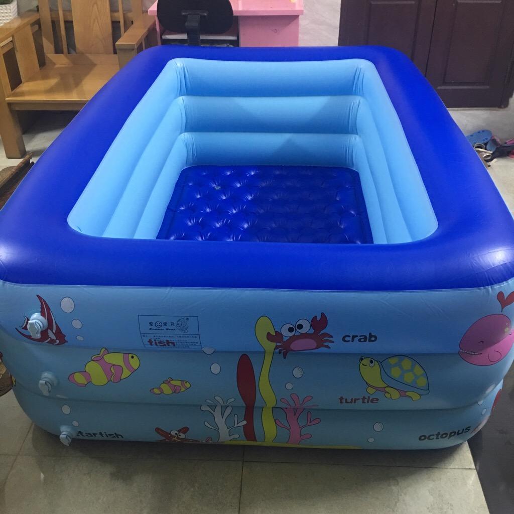 [TẶNG BƠM ĐIỆN]Bể bơi bơm hơi cỡ lớn 2.1 M, Thiết kế 3 tầng chịu lực tốt- Thành cao chất liệu nhựa dày dặn đàn hồi tốt , Dễ dàng gấp gọn khi không sử dụng - Bể boi gia đình - Bể bơi phao 3 tầng