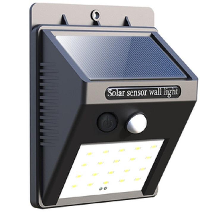 Đèn cảm ứng hồng ngoại năng lượng mặt trời Solar Sensor Wall light 20 bóng LED siêu sáng (Đen)