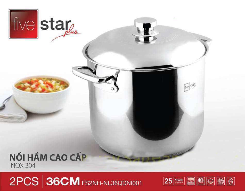 Nồi Luộc Gà Inox 304 quai đúc Fivestar 36cm (thân cao)