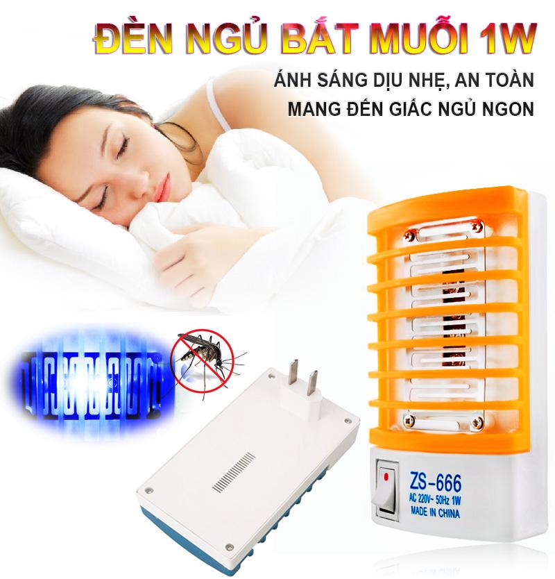- Bộ 2 đèn ngủ bắt muỗi 1W tiết kiệm điện