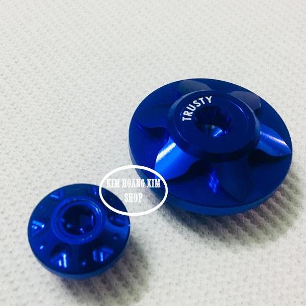 Ốc mâm lửa trang trí xe Exciter,Sirius (màu xanh) Kim hoàng kim