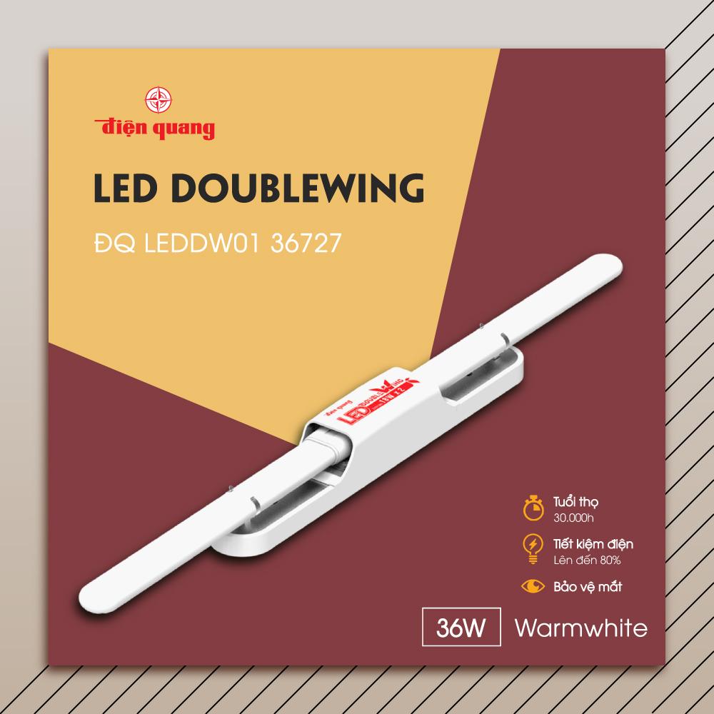 Bộ đèn LED Doublewing Điện Quang ĐQ LEDDW01 36727 (36W ánh sáng vàng)