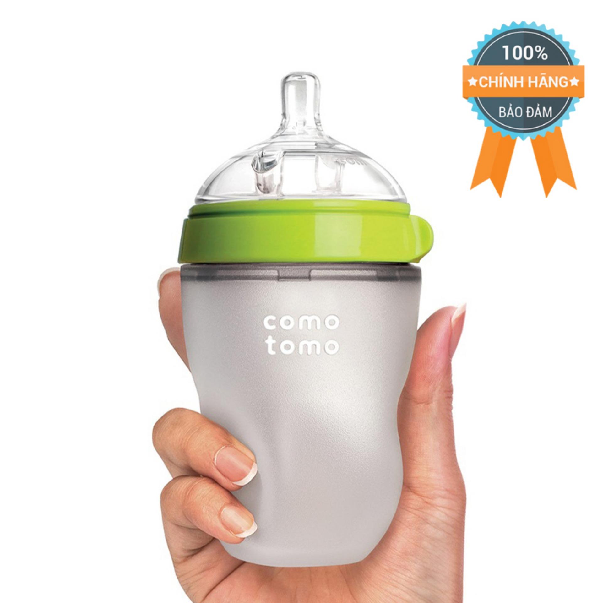 Bộ 2 Bình Sữa Comotomo Silicone 250Ml ( Xanh )