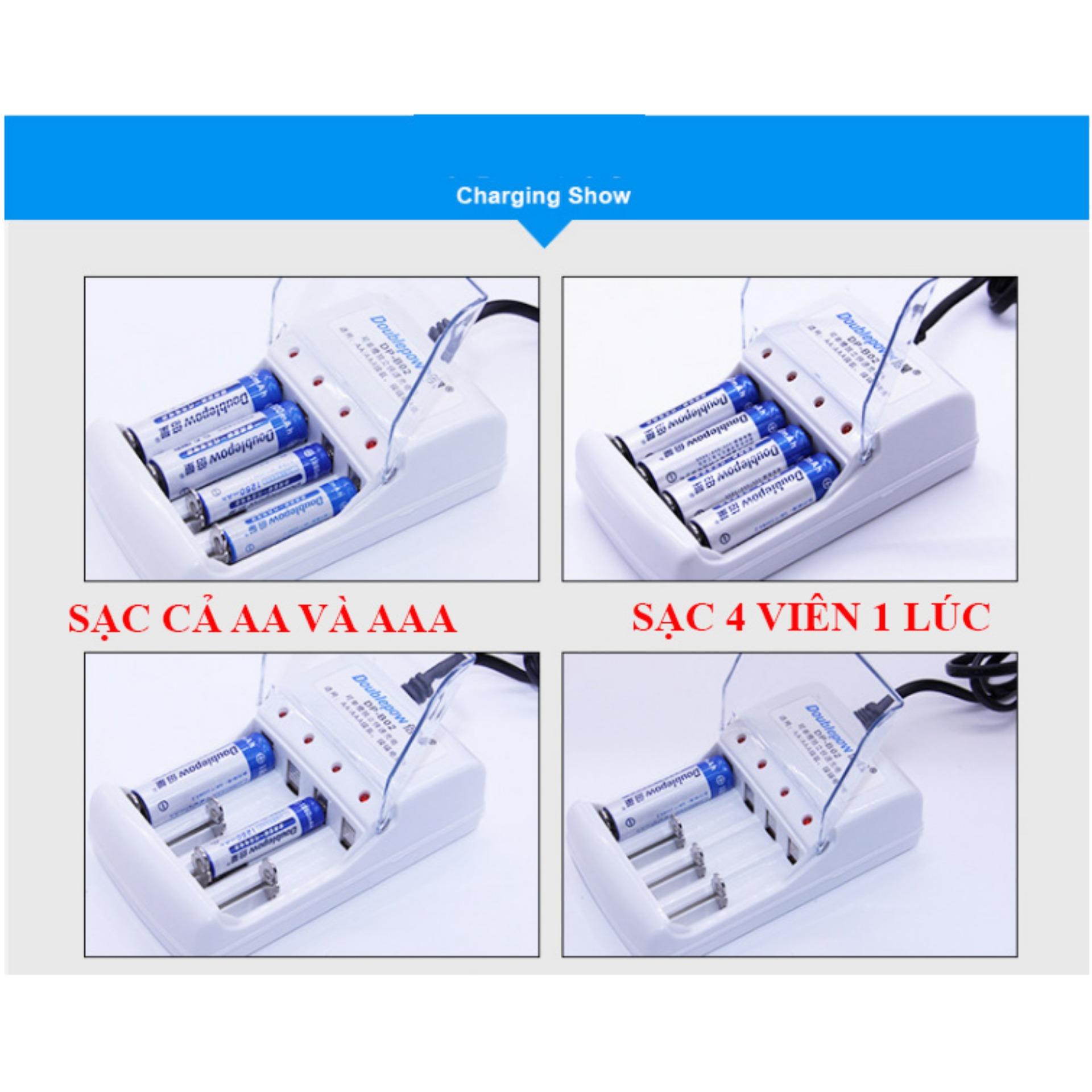 Bộ sạc pin tiểu AA, AAA Doublepow DP-B02 - hàng nhập khẩu