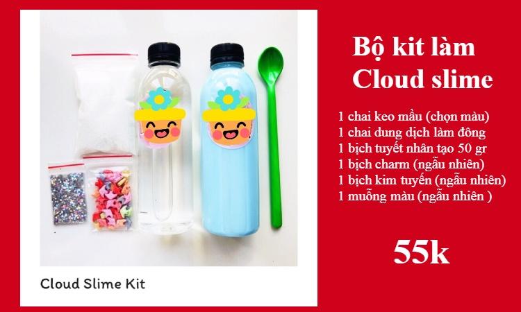 Bộ kit làm slime mây + combo phụ kiện trang trí (miễn phí ship toàn quốc)