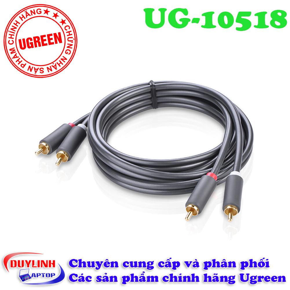 Dây AV 2 đầu RCA (dương) ra 2 dầu RCA (dương) Ugreen 2M
