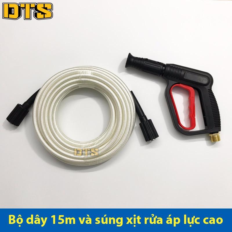 Bộ 15m dây rửa xe và súng xịt - súng rửa xe áp lực cao