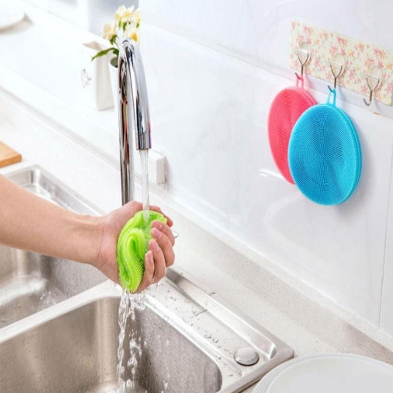 Combo 2 Miếng silicon bắc nồi và rửa chén bát đa năng