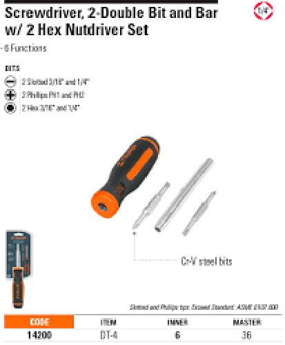 [HCM]Tô vít 4 đầu có từ Truper - DT-4