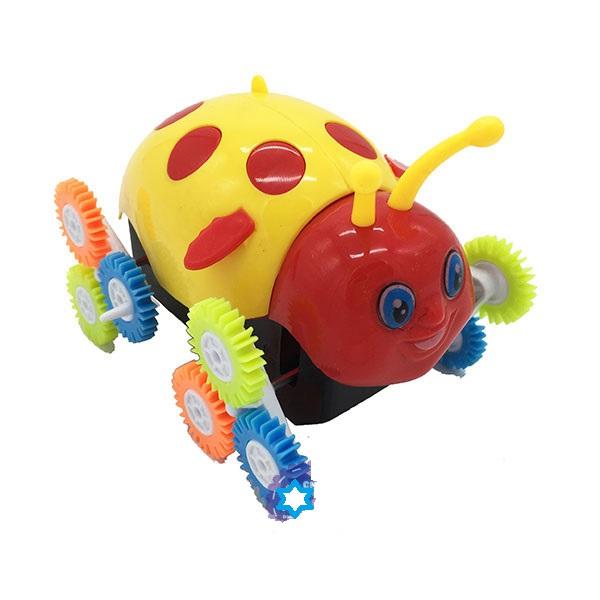 Hộp Đồ Chơi Xe Bọ Cánh Cam Nhào Lộn 12 Bánh Lật Chạy Bằng Pin, Chất Liệu Nhựa An Toàn cho Bé