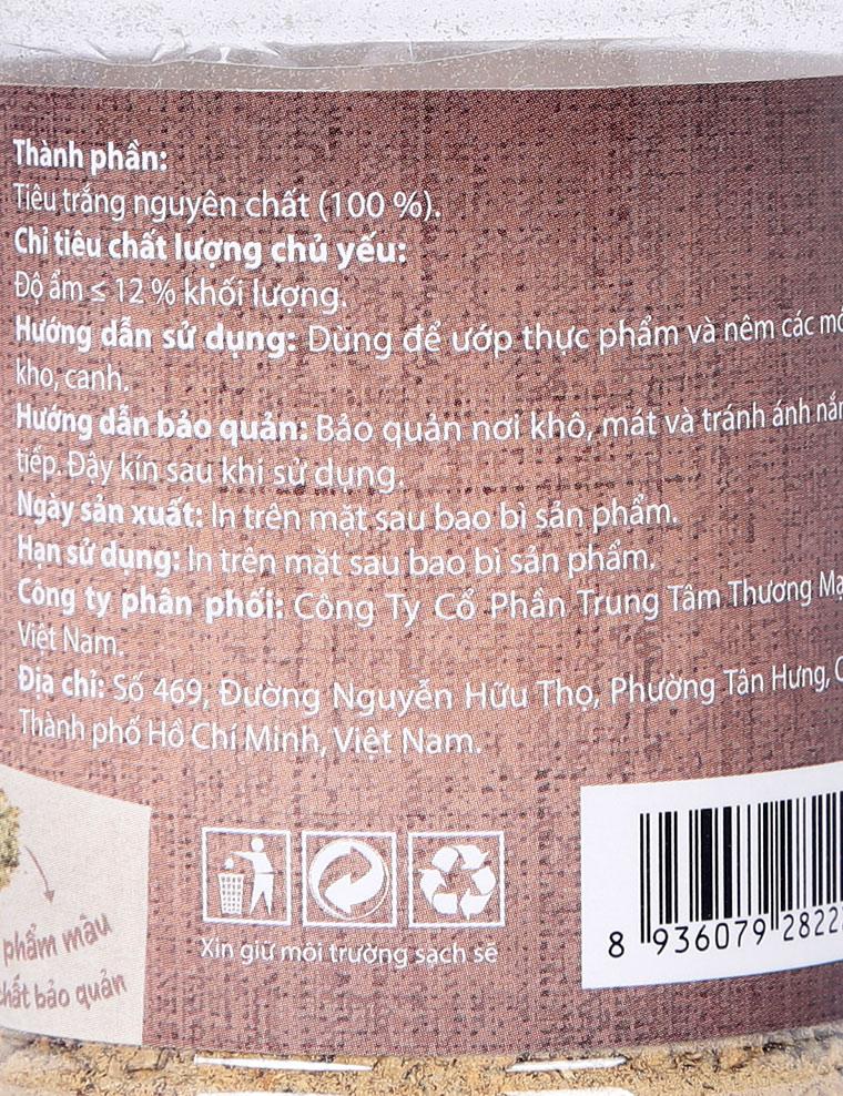 Tiêu Trắng Xay Im Chef Choice L (CL) Chai 110G