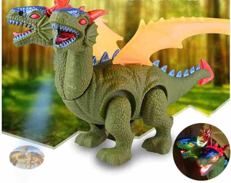 Bộ khủng long 2 đầu biết đi phát nhạc chiếu 3D cho bé
