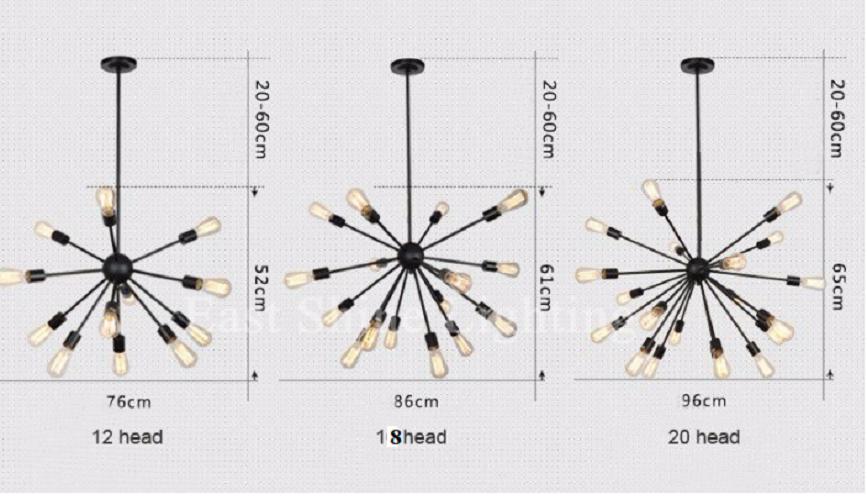 Đèn Chùm Phân Tử Con Nhện 16 tay cứng TBD8898