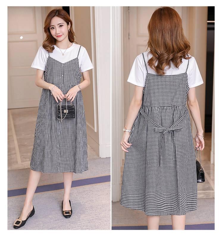 Váy Bầu Kẻ 2 Dây Liền Áo Mẫu Mới