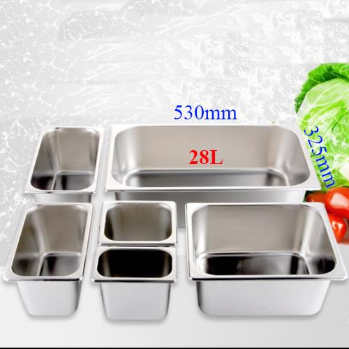 Khay inox GN 1/1x200 dung tích lớn nhất đựng thức ăn-trộn bột-salad